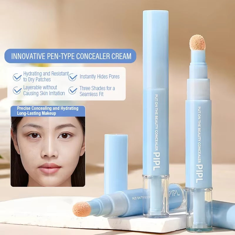 Moisturizing Concealer Face Brightening Concealer Covering Acne Scar and Dark Circles under the Eyes Concealer Pen Liquid Makeup