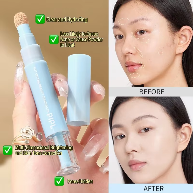 Moisturizing Concealer Face Brightening Concealer Covering Acne Scar and Dark Circles under the Eyes Concealer Pen Liquid Makeup